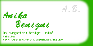 aniko benigni business card